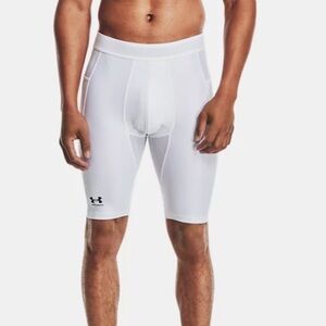 NWT Under armour mens white long compression shorts breathable stretch